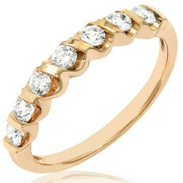 Diamond 0.38CT Band Fancy Bar Set 14KT Yellow Gold Ring Diamond 0.38CT Band Fancy Bar Set 14KT Yellow Gold Ring