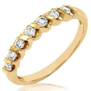Diamond 0.29CT Band Fancy Bar Set 14KT Yellow Gold Ring Diamond 0.29CT Band Fancy Bar Set 14KT Yellow Gold Ring