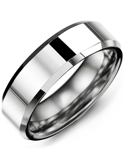 MGI - Men&#39;s Polished &amp; Beveled Tungsten Wedding Ring