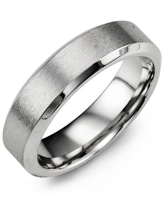 MHL - Men&#39;s Beveled Brush Cobalt Wedding Ring