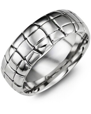MHV - Men&#39;s Tortoise Shell Pattern Cobalt Wedding Band