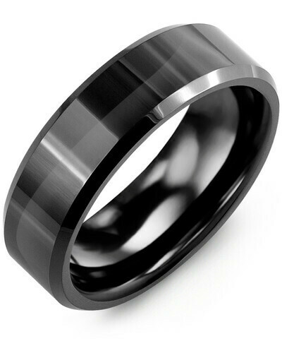 RGI - Men&#39;s Beveled Dual Finish Tungsten Wedding Ring