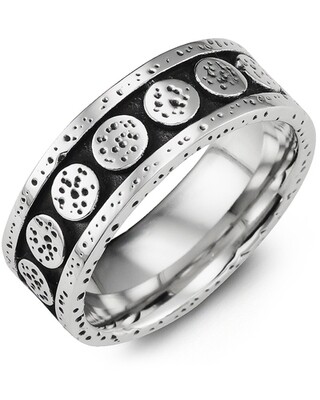MHR - Men's Ancient Roman Style Cobalt Wedding Ring