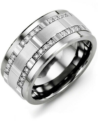 MBU MOD - Men&#39;s Quad Diamond Wide Wedding Band