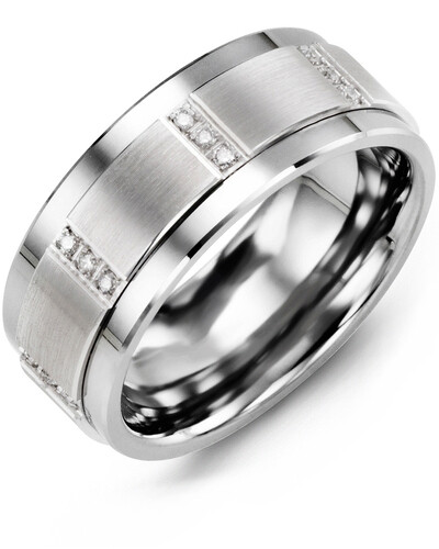 MJG MOD - Men&#39;s Vertical Trio Diamond Wedding Ring