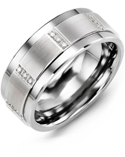 MJG MOD - Men's Vertical Trio Diamond Wedding Ring
