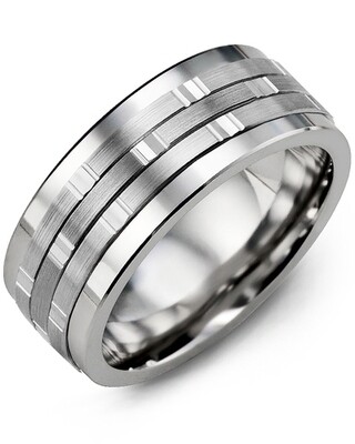 MJL MOD - Men&#39;s Vertical Trio Diamond Wedding Ring