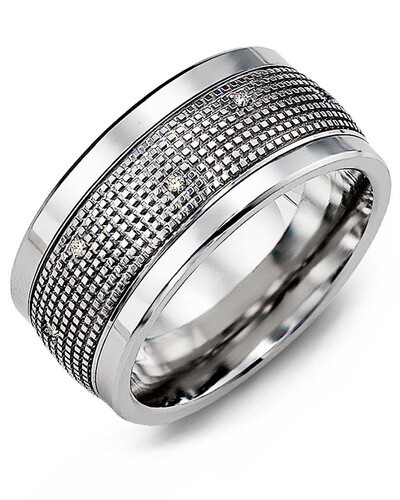 MJX MOD - Men&#39;s Carved Pattern Diamond Wedding Band