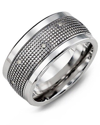 MJX MOD - Men&#39;s Carved Pattern Diamond Wedding Band