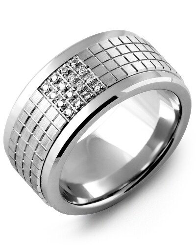 MKX MOD - Men&#39;s Carved Pattern Diamond Wedding Band