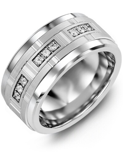 MKV MOD - Men&#39;s Large Diamonds Centerpiece Wedding Ring
