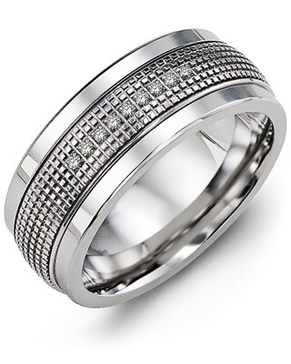 MLC MOD - Men's Infinity Carved Textured Diamond Wedding Ring