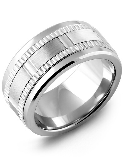 MLD MOD - Men&#39;s Wide Eternity Grooved Wedding Band