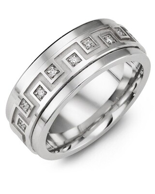 MJI MOD - Men&#39;s Geometric Greek Design Wedding Ring
