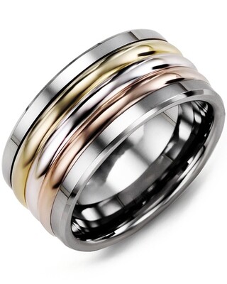 MJH MOD - Men&#39;s Tri-Color Wedding Band