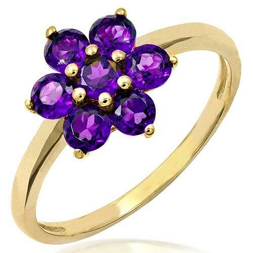 Floral Amethyst Ring Yellow Gold Floral Amethyst Ring Yellow Gold