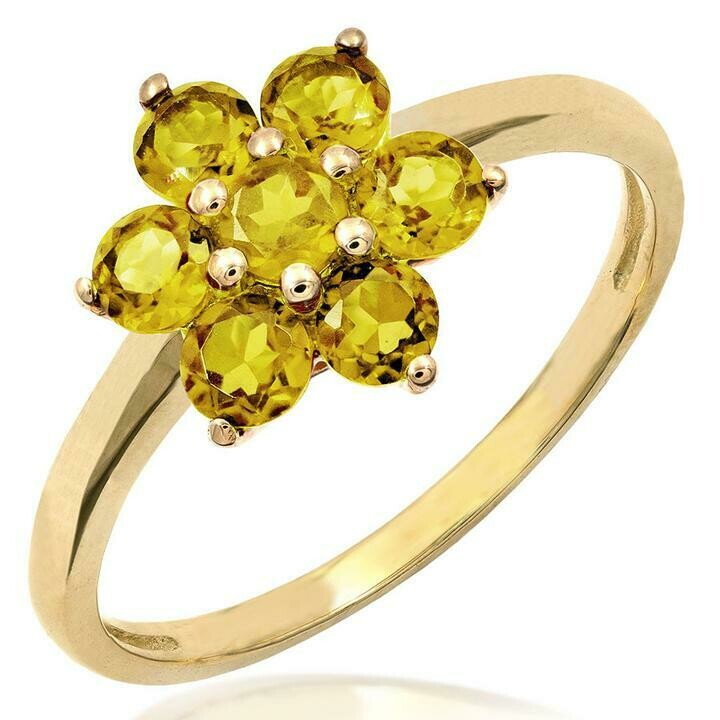 Floral Citrine Ring Yellow Gold Floral Citrine Ring Yellow Gold