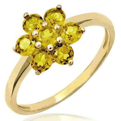Floral Citrine Ring Yellow Gold Floral Citrine Ring Yellow Gold
