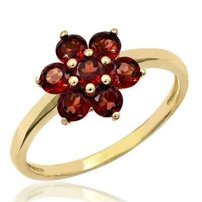 Floral Garnet Ring Yellow Gold Floral Garnet Ring Yellow Gold