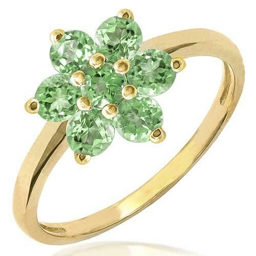 Floral Peridot Ring Yellow Gold Floral Peridot Ring Yellow Gold