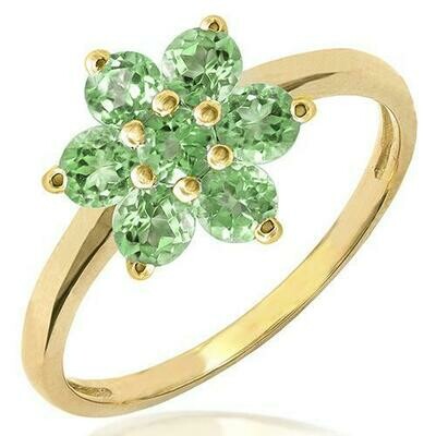 Floral Peridot Ring Yellow Gold Floral Peridot Ring Yellow Gold