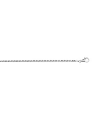 White Gold Solid Diamond Cut Rope Anklet White Gold Solid Diamond Cut Rope Anklet