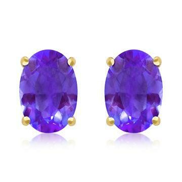 Oval Amethyst Earrings Yellow Gold Oval Amethyst Earrings Yellow Gold