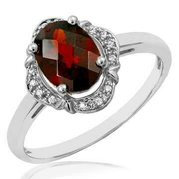 Vintage Inspired Oval Garnet Ring with Diamond Halo 14KT Gold Vintage Inspired Oval Garnet Ring with Diamond Halo 14KT Gold