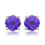 Round Amethyst Earrings 14KT Gold