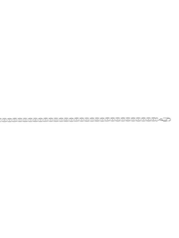 White Gold Solid Flat Anchor Link Anklet