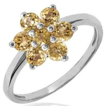 Floral Citrine Cluster Ring 14KT Gold Floral Citrine Cluster Ring 14KT Gold
