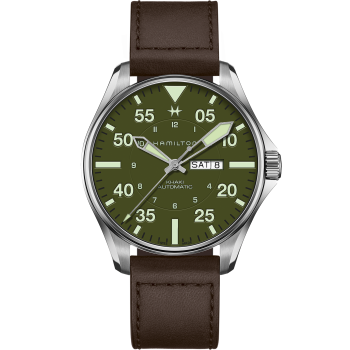 Khaki Aviation Green Dial 46MM Automatic Pilot Schott NYC - Limited Edition H64735561