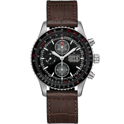 Khaki Aviation Black Dial 44MM Converter Automatic Chrono  H76726530