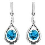 Blue Topaz Dangle Teardrop Earrings 14KT Gold