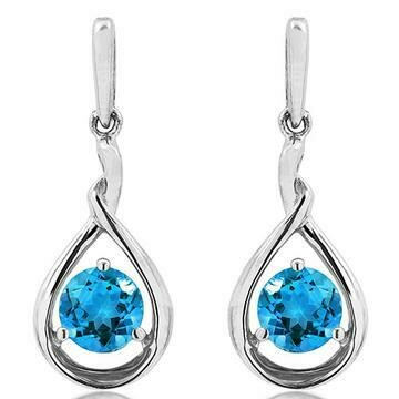 Blue Topaz Dangle Teardrop Earrings 14KT Gold Blue Topaz Dangle Teardrop Earrings 14KT Gold