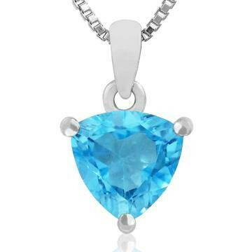 Triangular Blue Topaz Pendant 14KT Gold Triangular Blue Topaz Pendant 14KT Gold