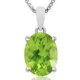 Round Peridot Pendant 14KT Gold