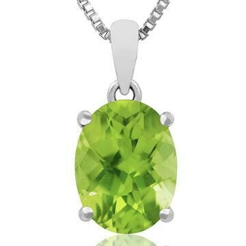 Round Peridot Pendant 14KT Gold Round Peridot Pendant 14KT Gold