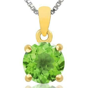 Round Peridot Pendant Yellow Gold Round Peridot Pendant Yellow Gold