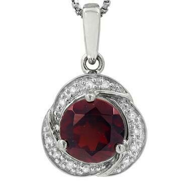 Whirl Garnet Pendant with Diamond Frame 14KT Gold Whirl Garnet Pendant with Diamond Frame 14KT Gold