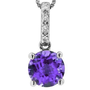 Amethyst Pendant with Diamond Bail 14KT Gold Amethyst Pendant with Diamond Bail 14KT Gold