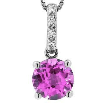 Pink Topaz Pendant with Diamond Bail 14KT Gold