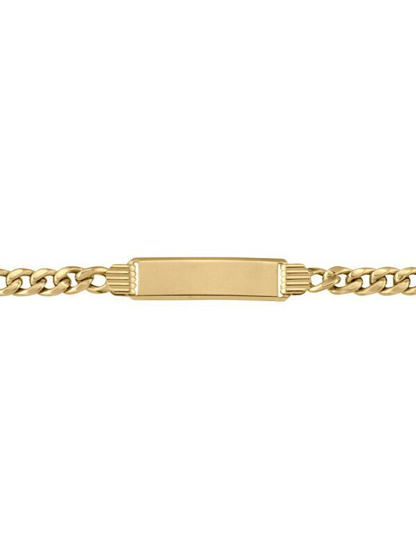 Yellow Gold Hollow Curb Id Bracelet 10KT, 14KT &amp; 18KT