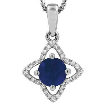 Cross Blue Sapphire Pendant with Diamond Frame 14KT Gold Cross Blue Sapphire Pendant with Diamond Frame 14KT Gold