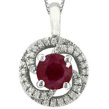 Ruby Spiral Pendant with Diamond Frame 14KT Gold Ruby Spiral Pendant with Diamond Frame 14KT Gold