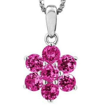 Floral Pink Topaz Pendant 14KT Gold Floral Pink Topaz Pendant 14KT Gold