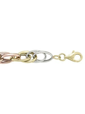 Tri Colour Hollow Fancy Bracelet 14KT Tri Colour Hollow Fancy Bracelet 14KT