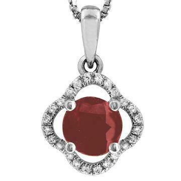Clover Ruby Pendant with Diamond Frame 14KT Gold Clover Ruby Pendant with Diamond Frame 14KT Gold