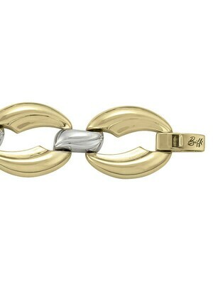Yellow & White Gold Two Tone Hollow Fancy Bracelet 14KT Yellow & White Gold Two Tone Hollow Fancy Bracelet 14KT
