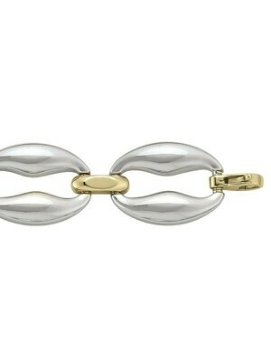 Yellow & White Gold Two Tone Hollow Fancy Bracelet 14KT Yellow & White Gold Two Tone Hollow Fancy Bracelet 14KT